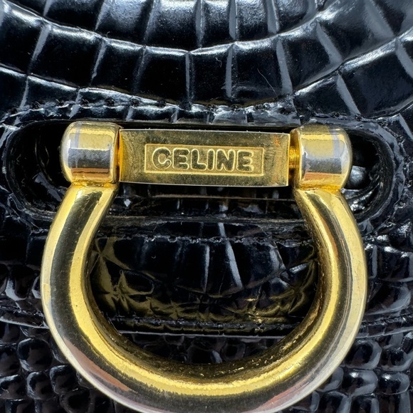 Celine Vintage Black Patent Embossed Crossbody – Extremely Rare, COA Included - Picture 8 of 16